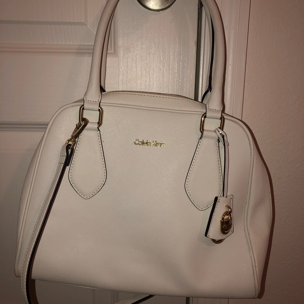 Calvin Klein white satchel purse